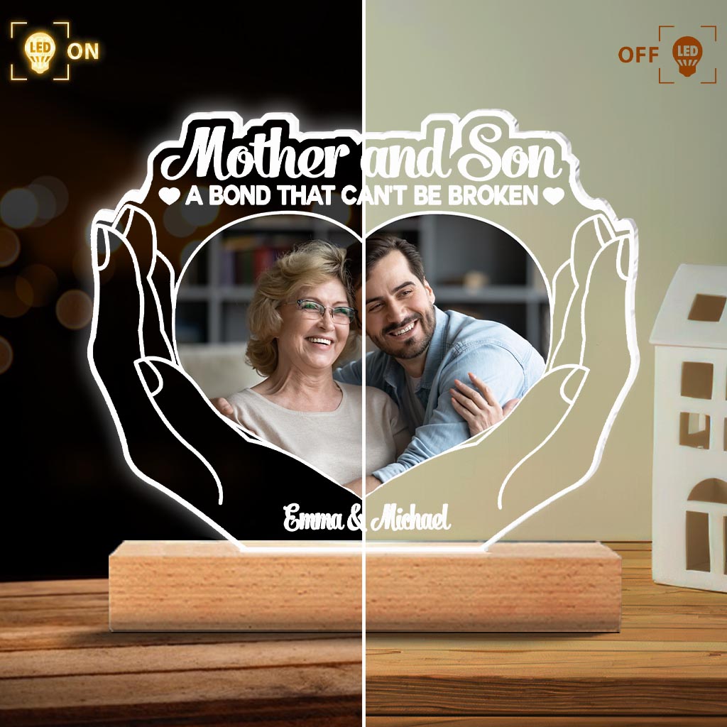 L'amour entre une mère et ses enfants - Cadeau pour maman, fille, fils - Plaque lumineuse personnalisée