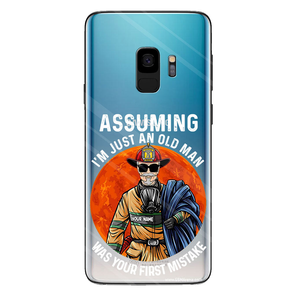 Votre erreur - Coque de téléphone transparente personnalisée pour pompier