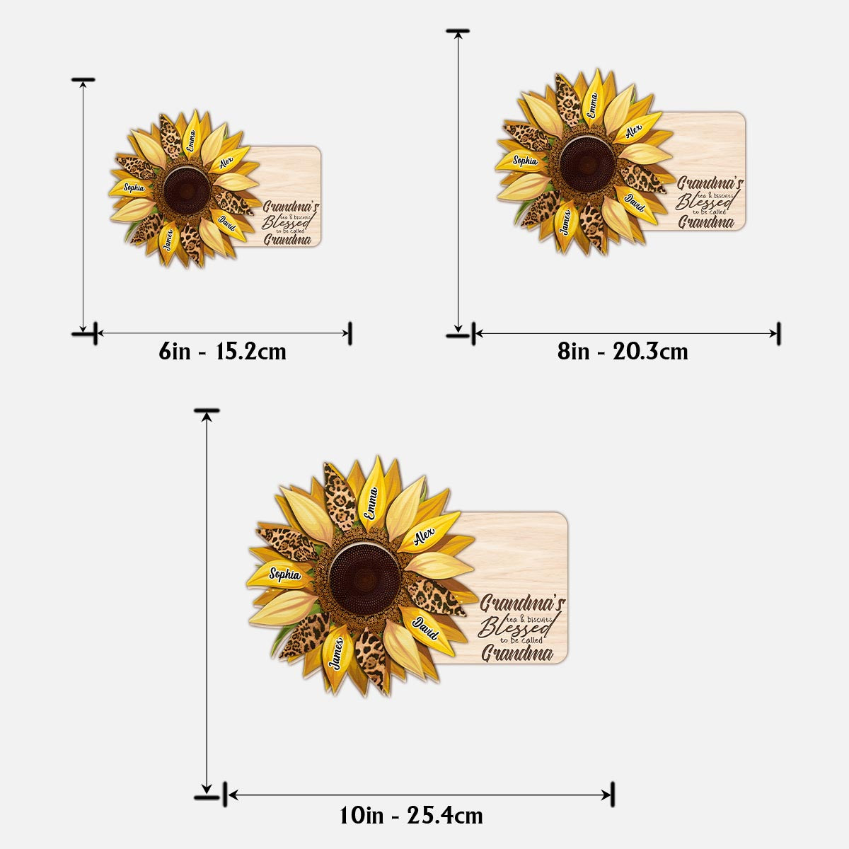 Thé et biscuits de grand-mère - Panneau en bois personnalisé à 2 couches pour grand-mère