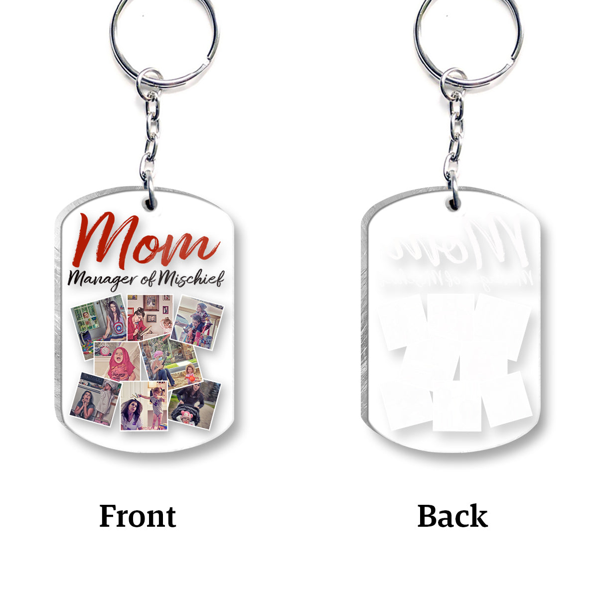 Maman, la reine des bêtises - Porte-clés transparent personnalisé pour maman