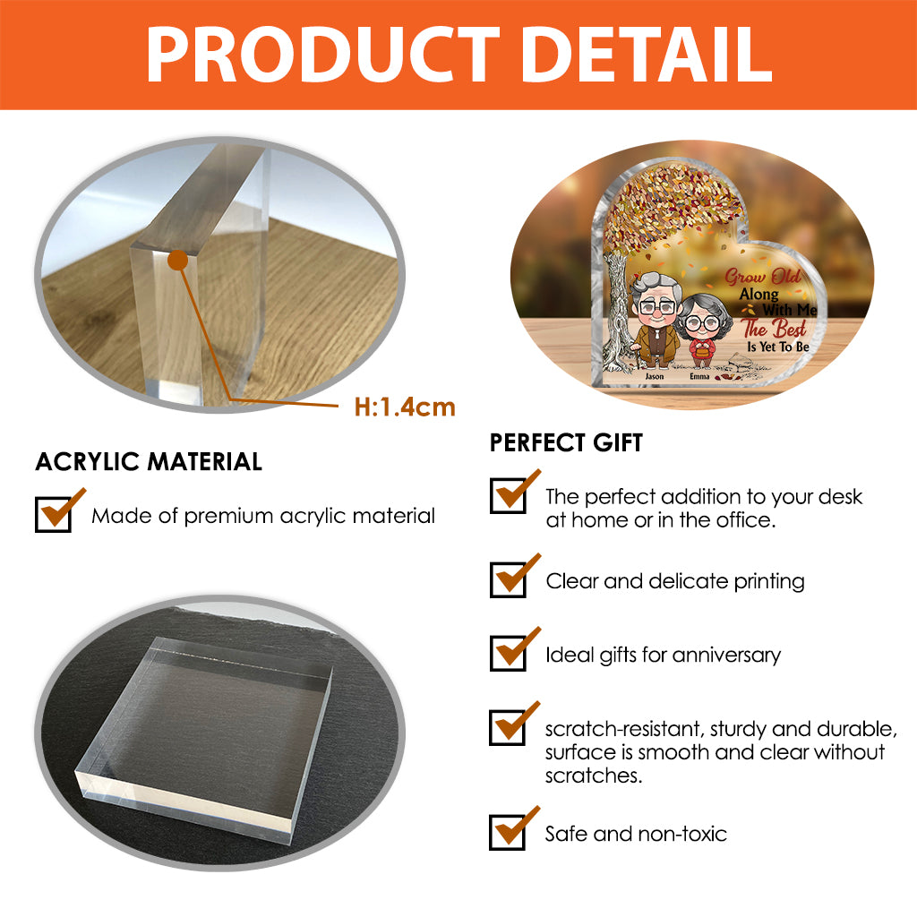 Vieillir ensemble - Plaque acrylique personnalisée pour mari et femme