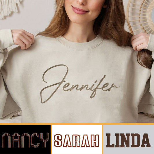 Pull brodé personnalisé pour belle-mère - Nom personnalisé