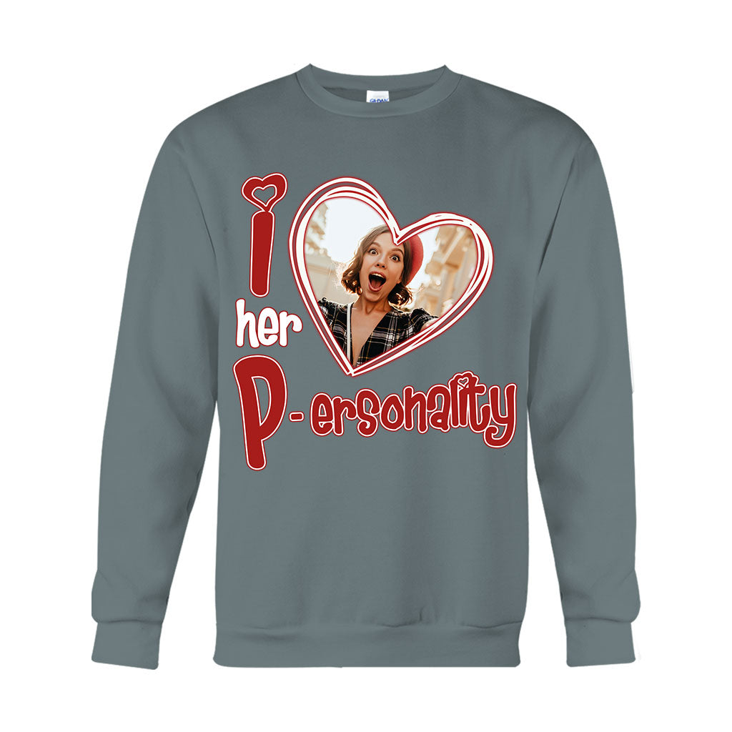 J'aime sa personnalité, j'aime son dévouement. Téléchargez une photo ! T-shirt et sweat à capuche personnalisés pour couple