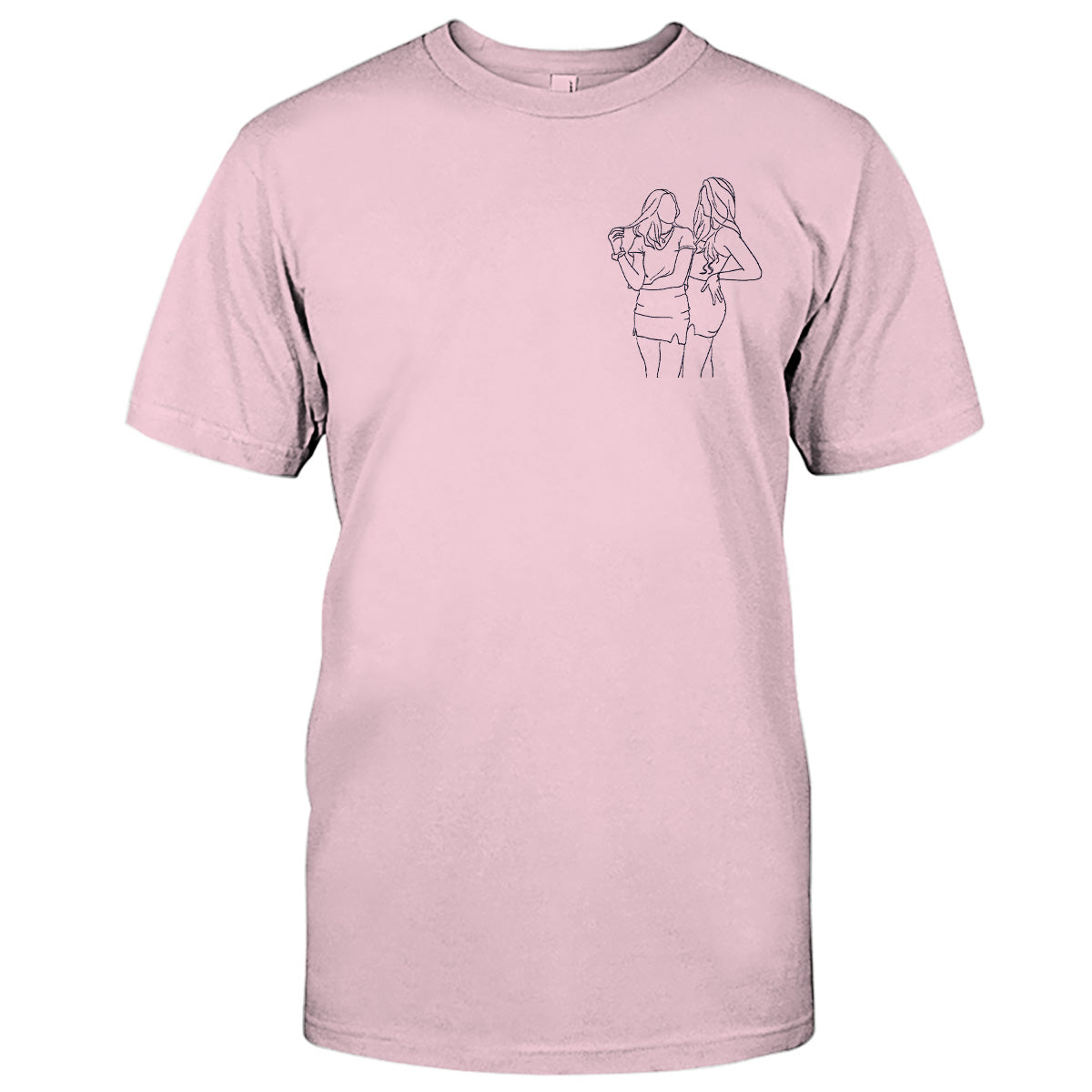 T-shirt brodé personnalisé pour fille - Motifs au trait