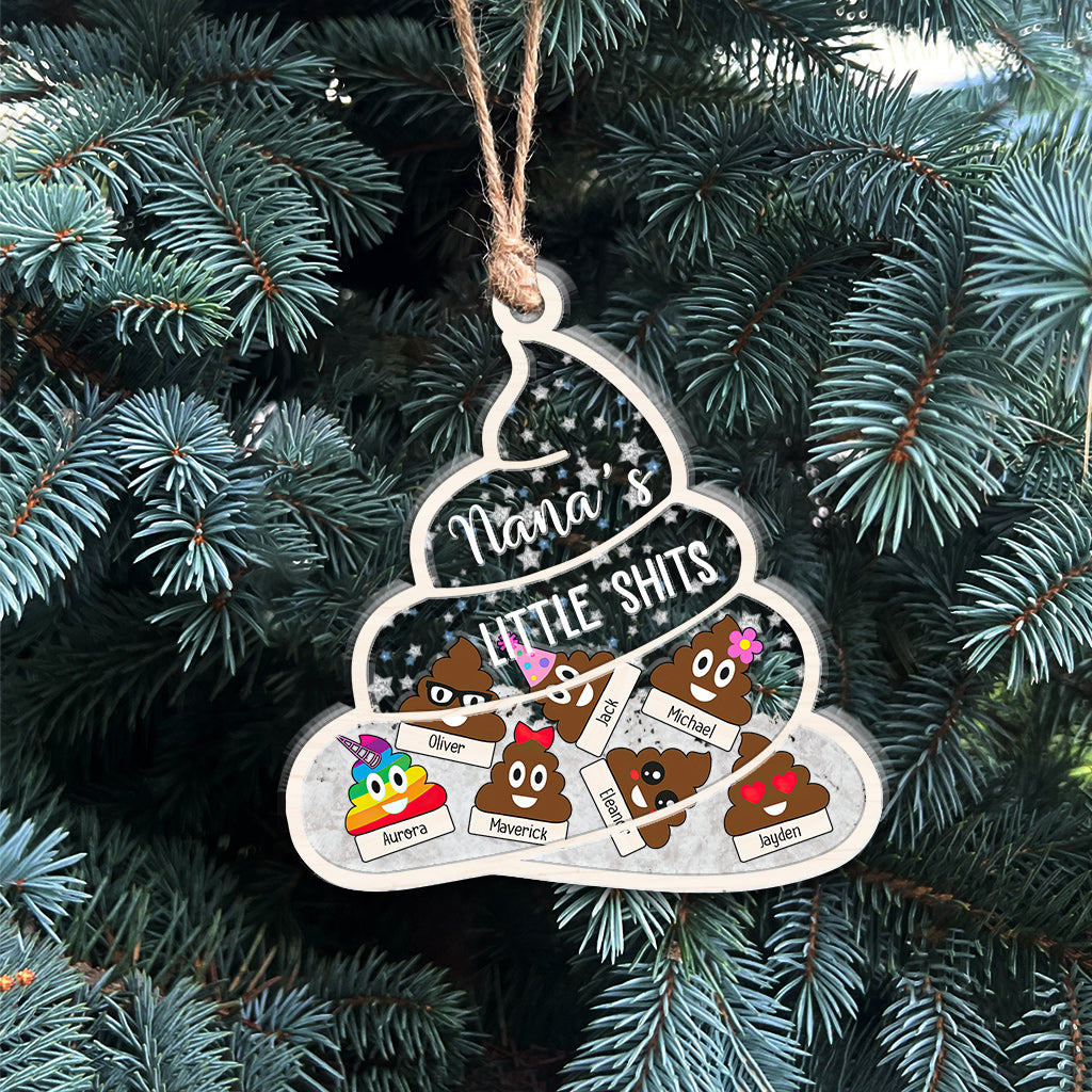 Les petits trésors de Nana - Cadeau pour grand-mère, maman, papa, grand-père - Ornement à secouer personnalisé à 3 couches