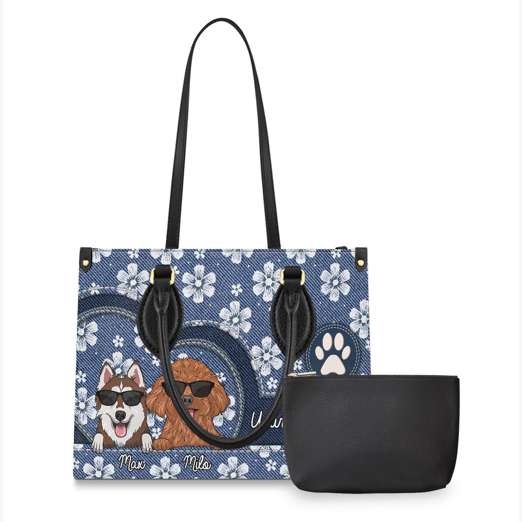 Meilleure maman de chien/de chat au monde - Cadeau pour les amoureux des chiens et des chats - Sac à main en cuir personnalisé