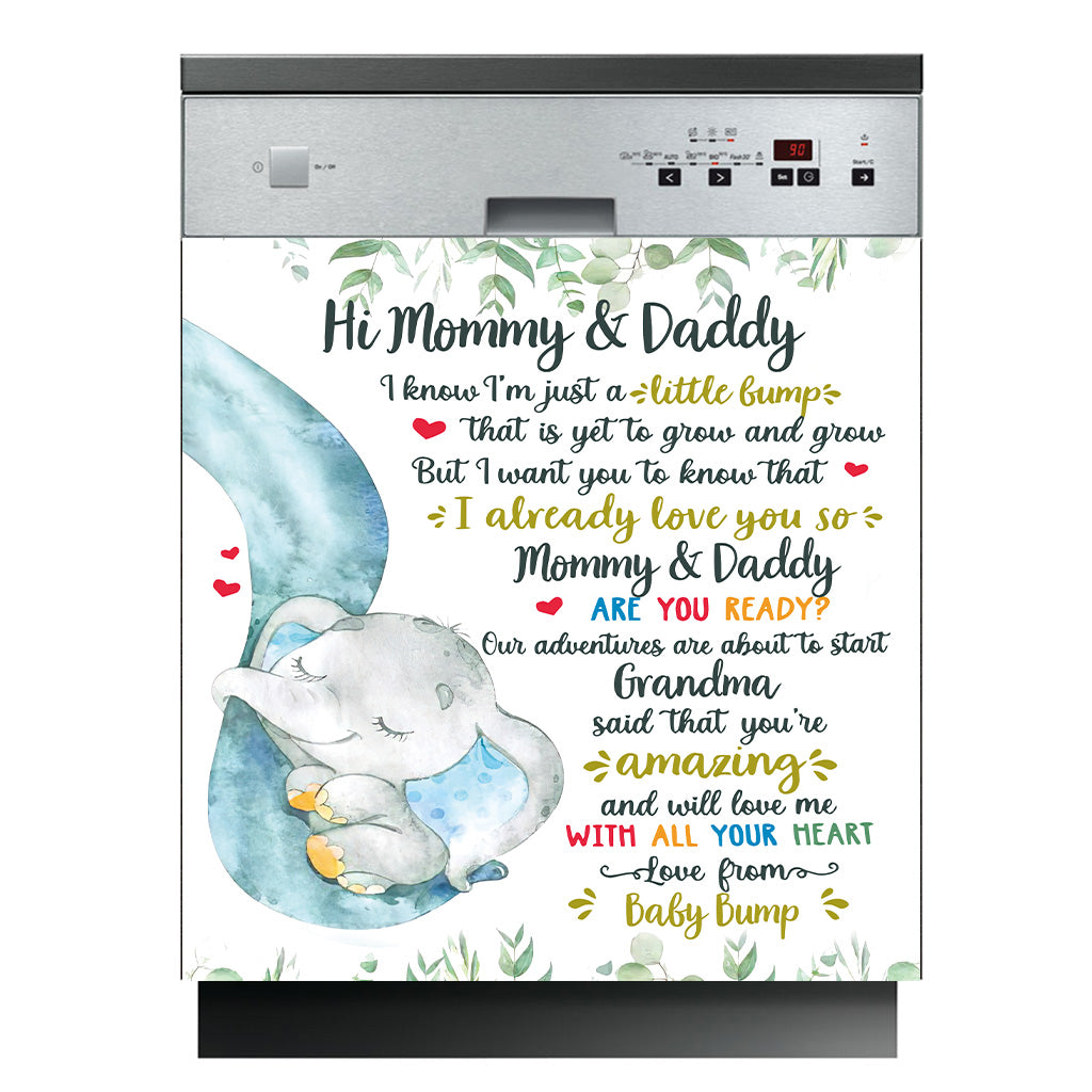 Housse de lave-vaisselle personnalisée « Amour de bébé » pour maman