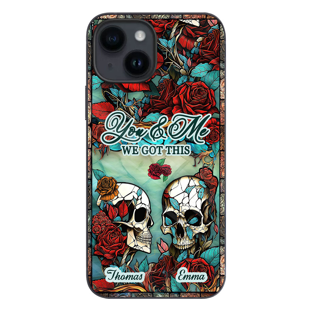 Couple de crânes - Cadeau crâne pour mari, femme, petit ami, petite amie - Coque de téléphone personnalisée