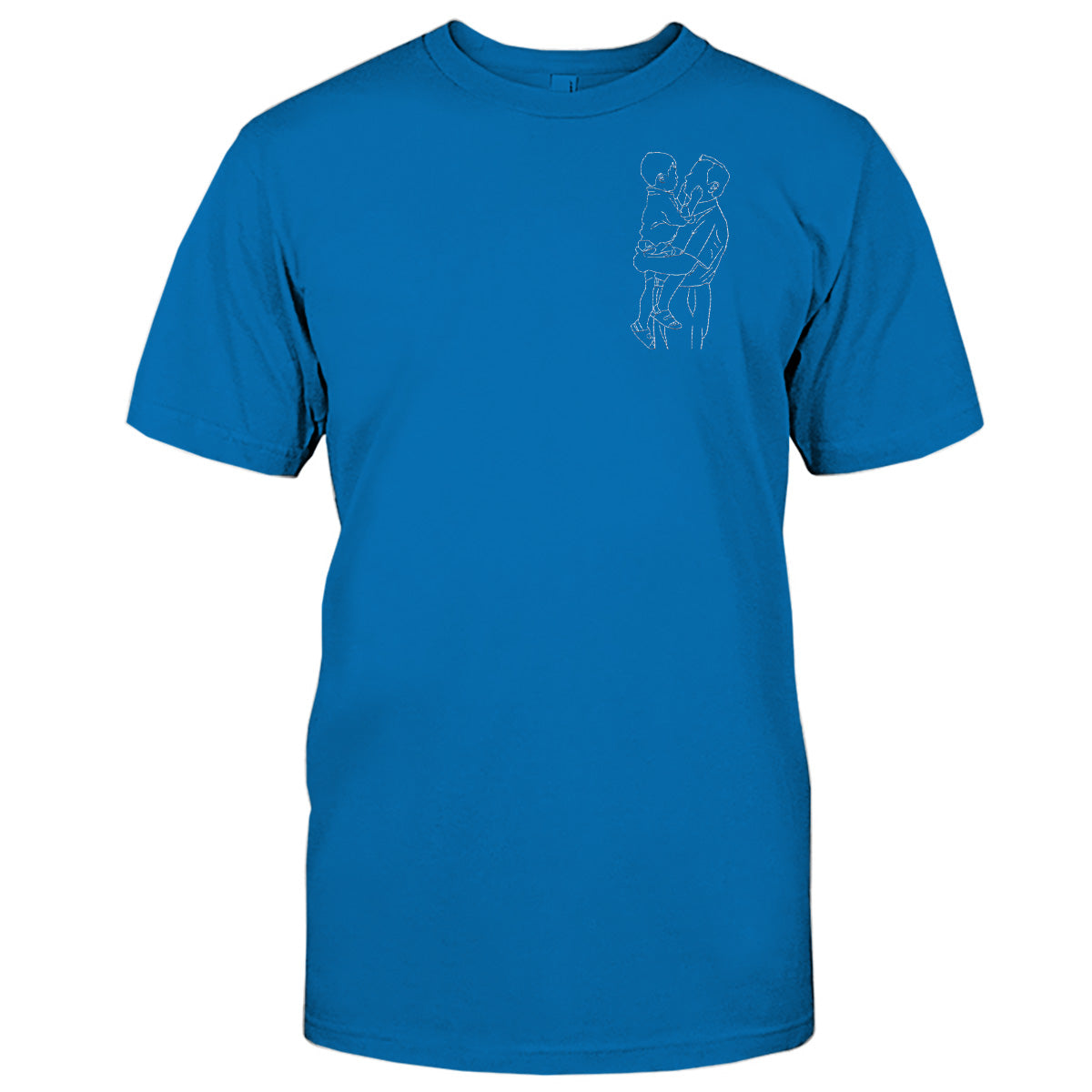 Custom Line Art - Personalized Grandpa Embroidered T-shirt