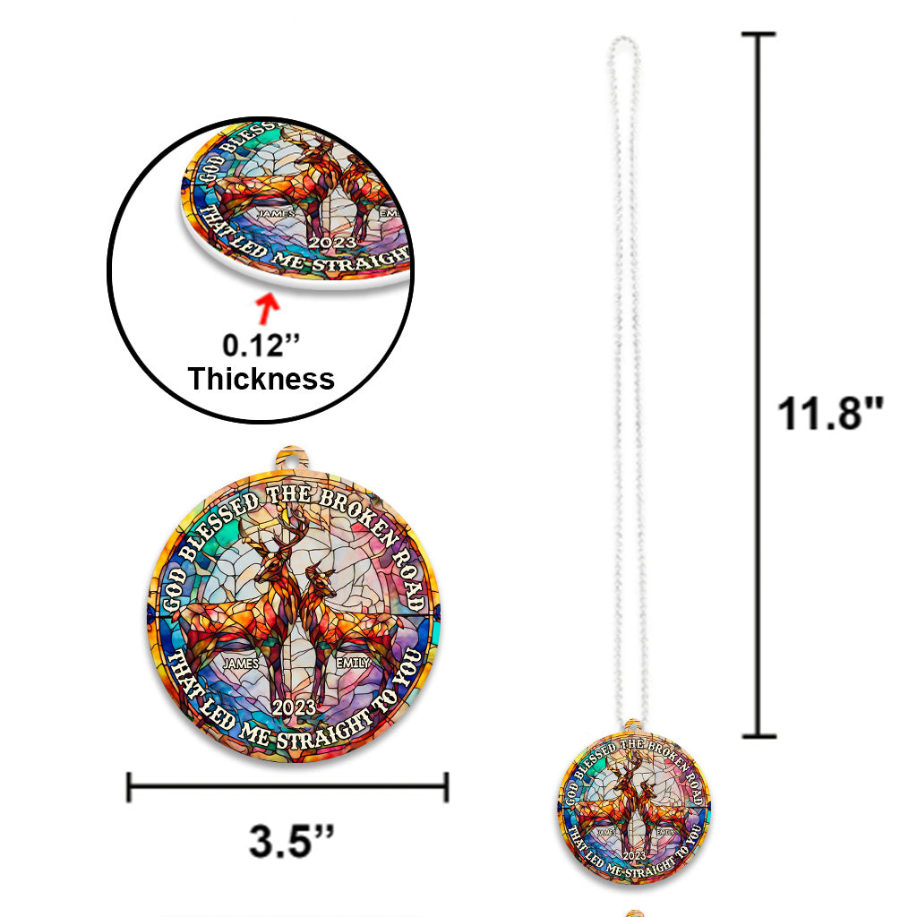 Dieu a béni la route brisée - Ornement de voiture de chasse personnalisé