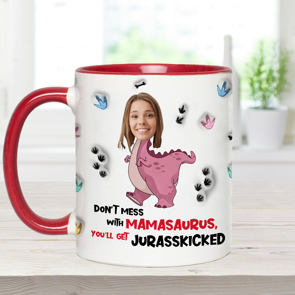 Ne vous frottez pas à Mamasaurus Jurasskicked - Mug personnalisé pour maman