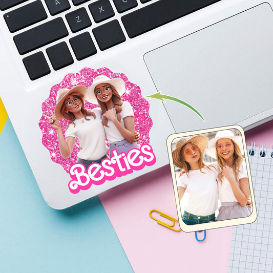 Pink Besties - Gift for friend - Personalized Decal Die Cut