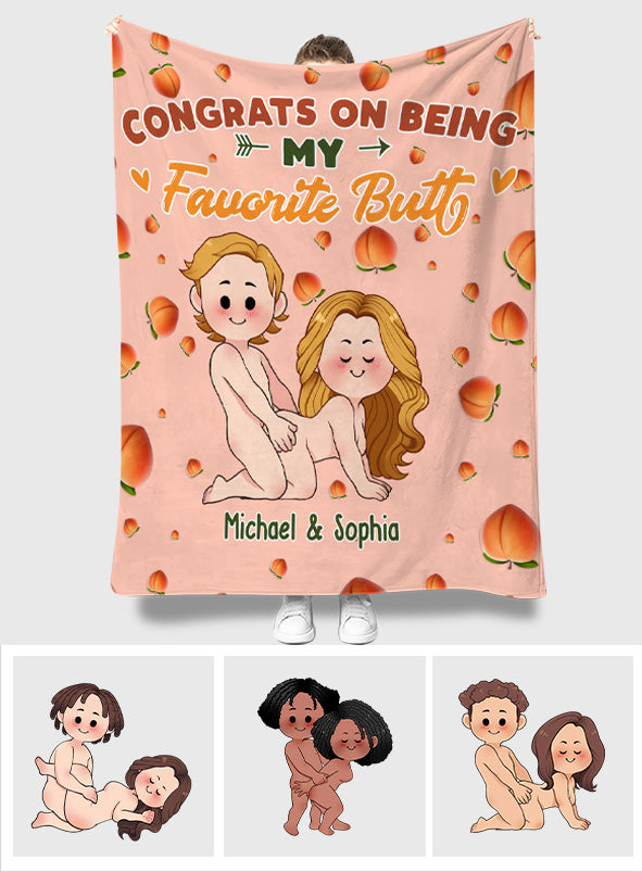 Félicitations pour être mon fessier préféré - cadeau pour mari, femme, petit ami, petite amie - Couverture personnalisée