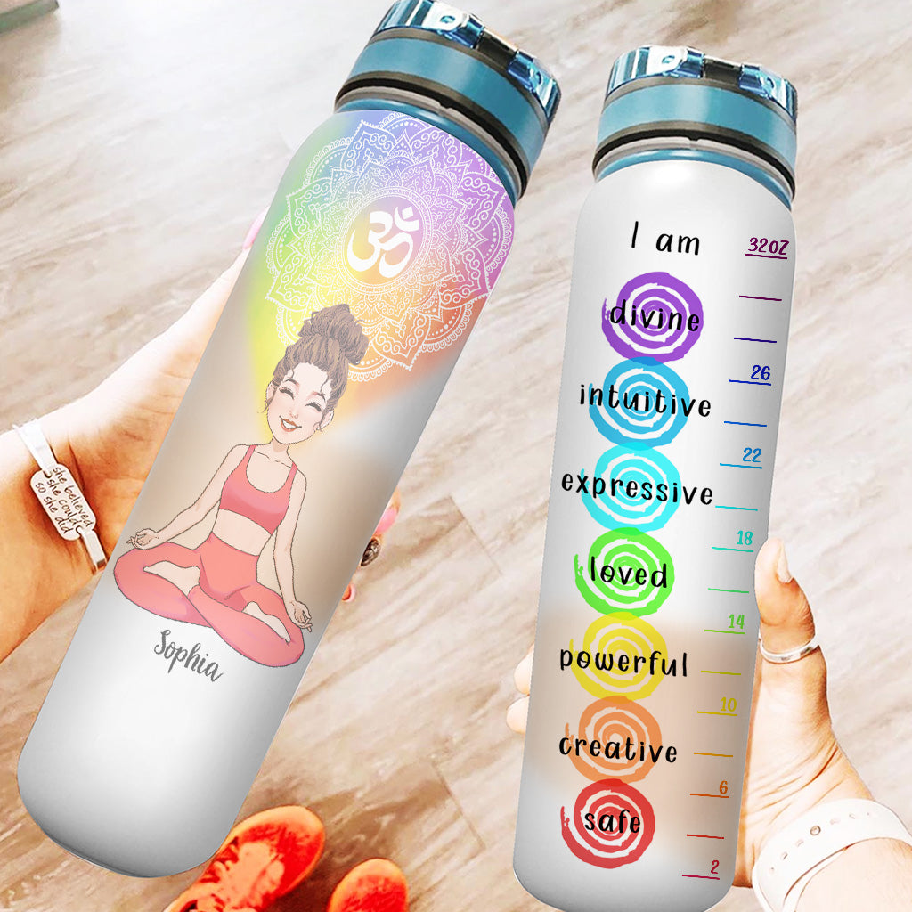Gourde Love Yoga - Gourde personnalisée avec suivi de l'hydratation pour la pratique du yoga