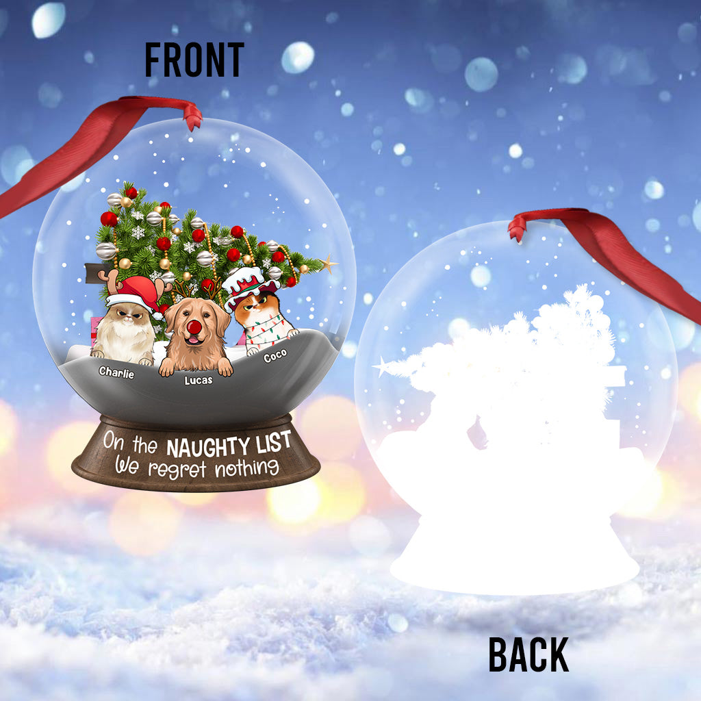 On The Naughty List - Personalized Cat Transparent Ornament