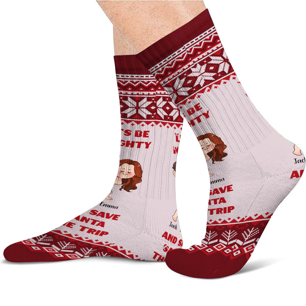 Let's Be Naughty - Personalized Couple Socks