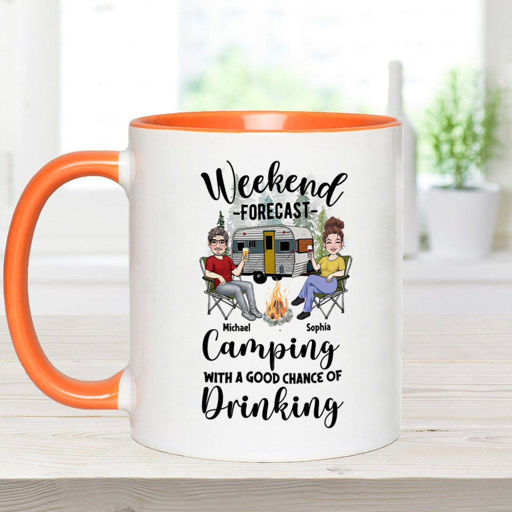 Prévisions du week-end - Mug personnalisé pour le camping