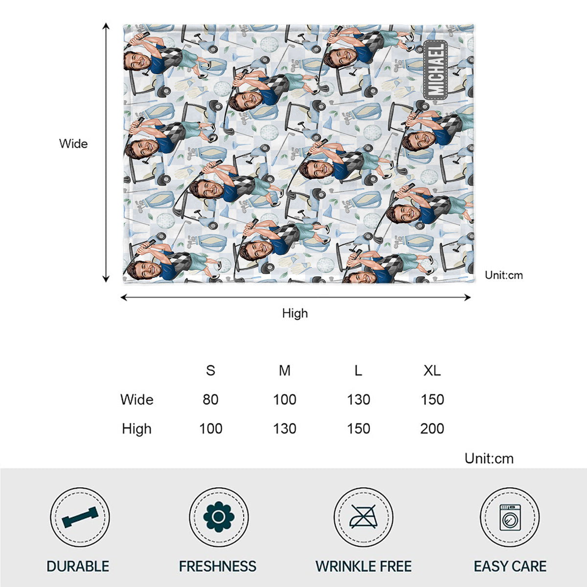 Cadeau pour papa, oncle, mari golfeur... - Couverture de golf personnalisée