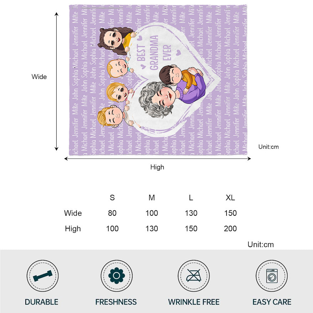 Grandma/Nana/Gigi We Love You - Personalized Grandma Blanket