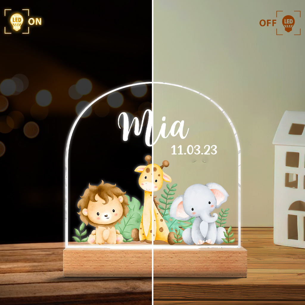 Cadeau de naissance - Plaque lumineuse personnalisée en forme d'enfant