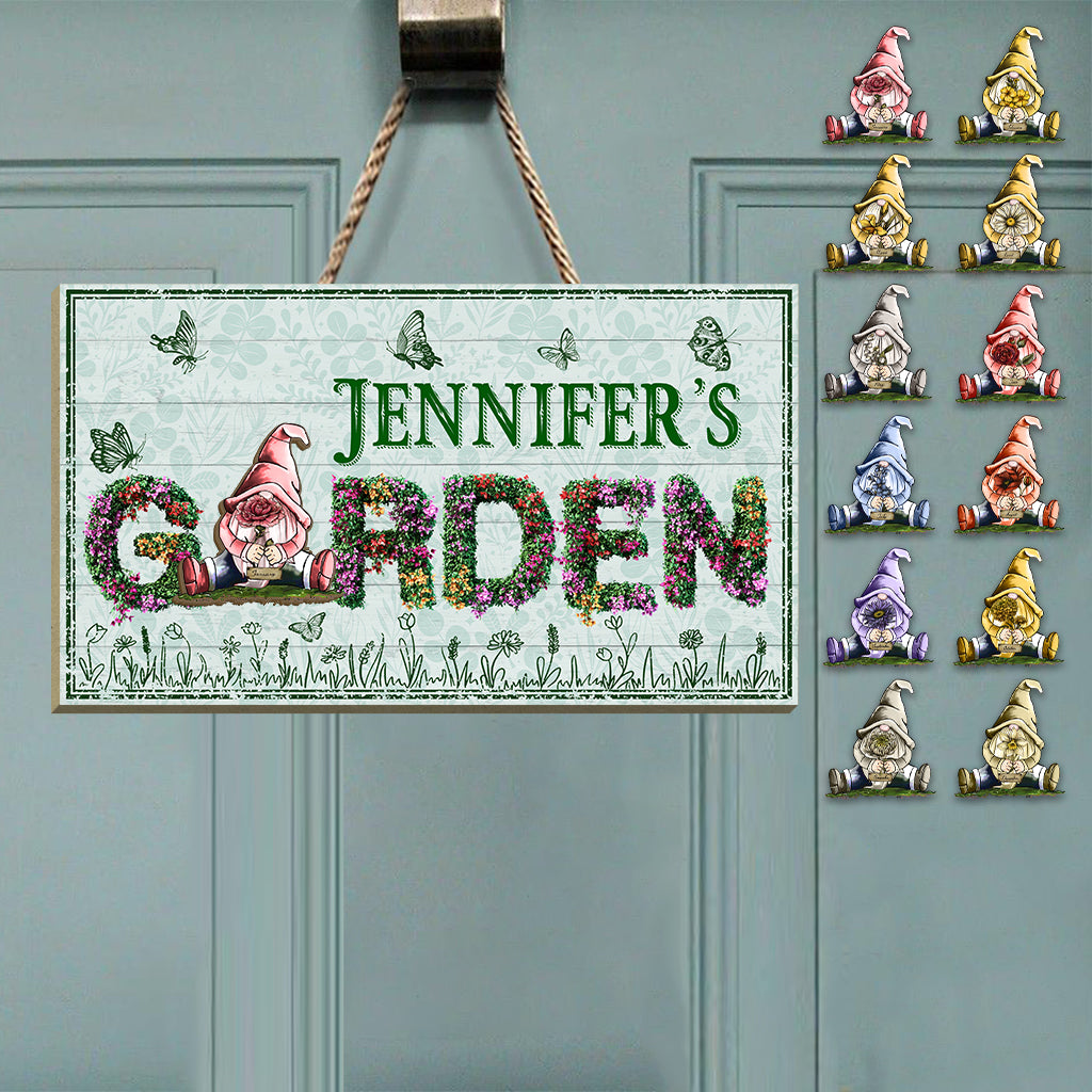 Bienvenue dans mon jardin - Panneau en bois interchangeable et personnalisé pour le jardinage