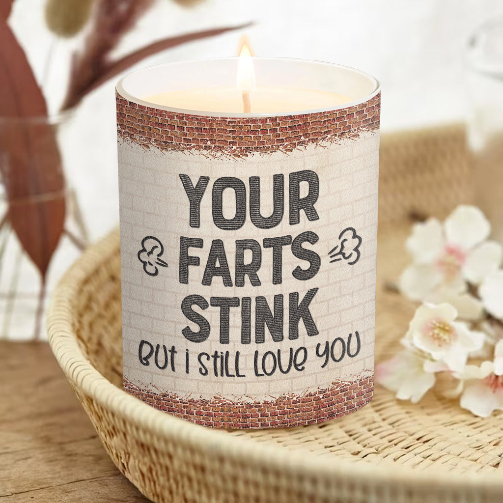 Votre pet pue - Bougie personnalisée pour couple avec couvercle en bois