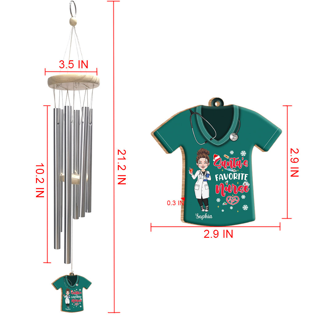 Santa's Favorite Nurse - Personalized Nurse Wind Chime