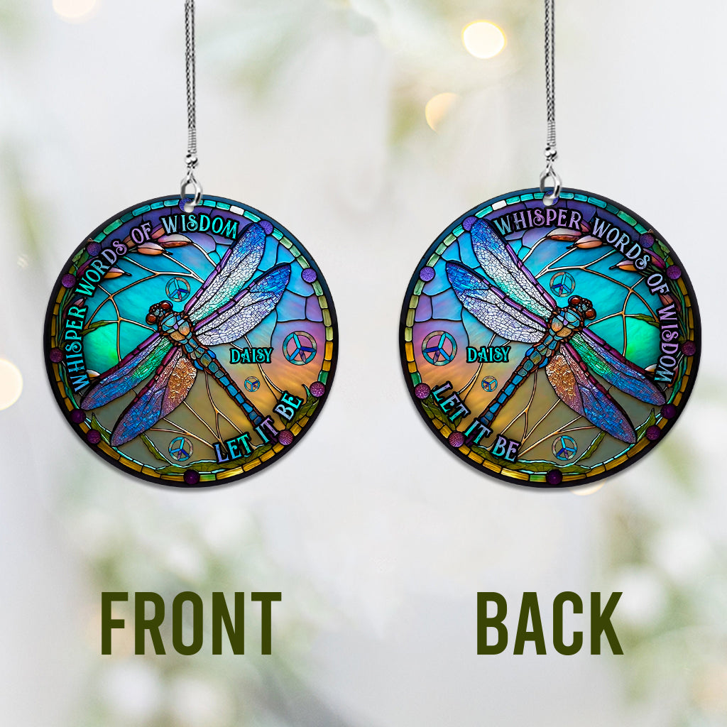 Paroles de sagesse murmurées « Laisse faire » - Ornement de voiture hippie personnalisé