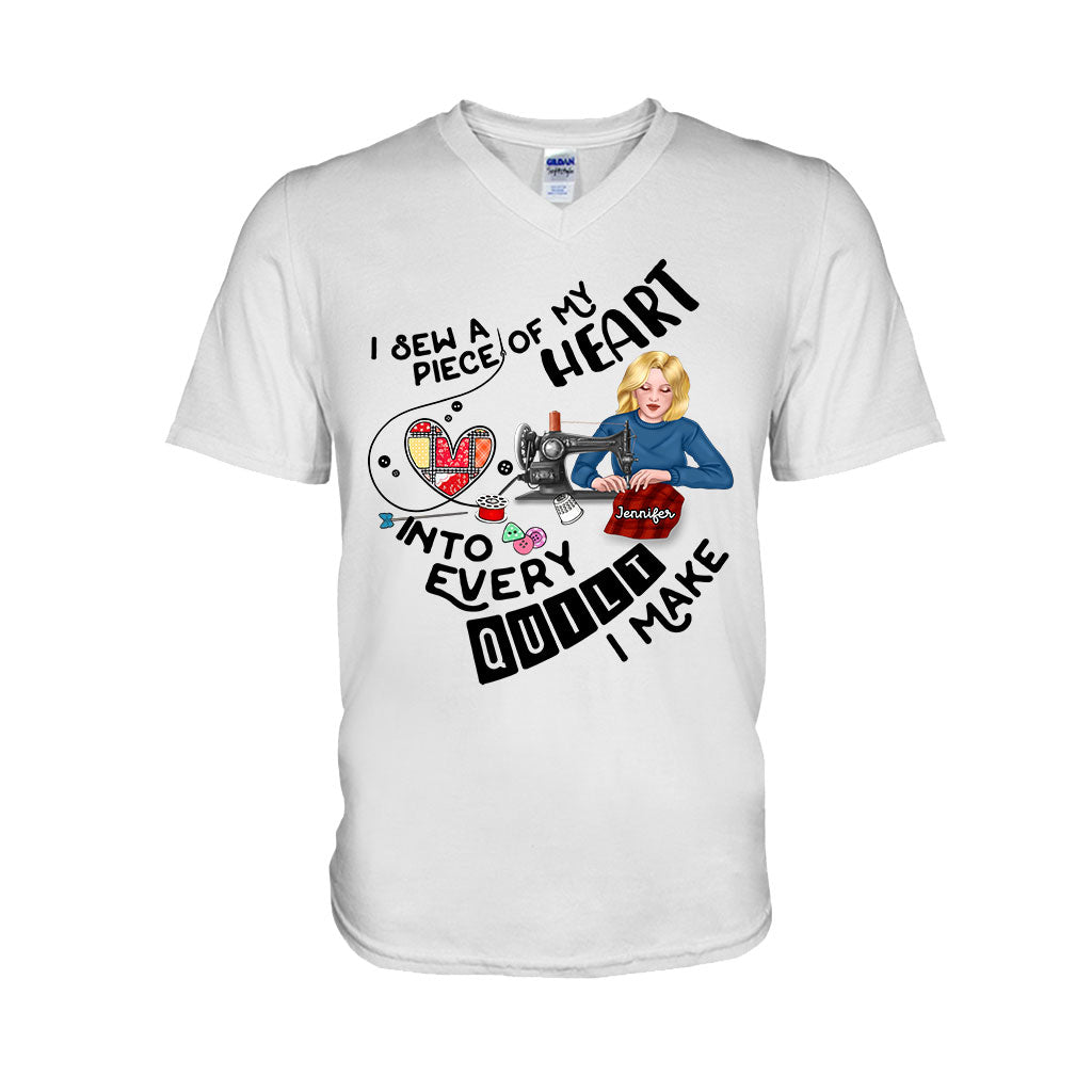 Je couds un morceau de mon cœur - T-shirt et sweat à capuche personnalisés