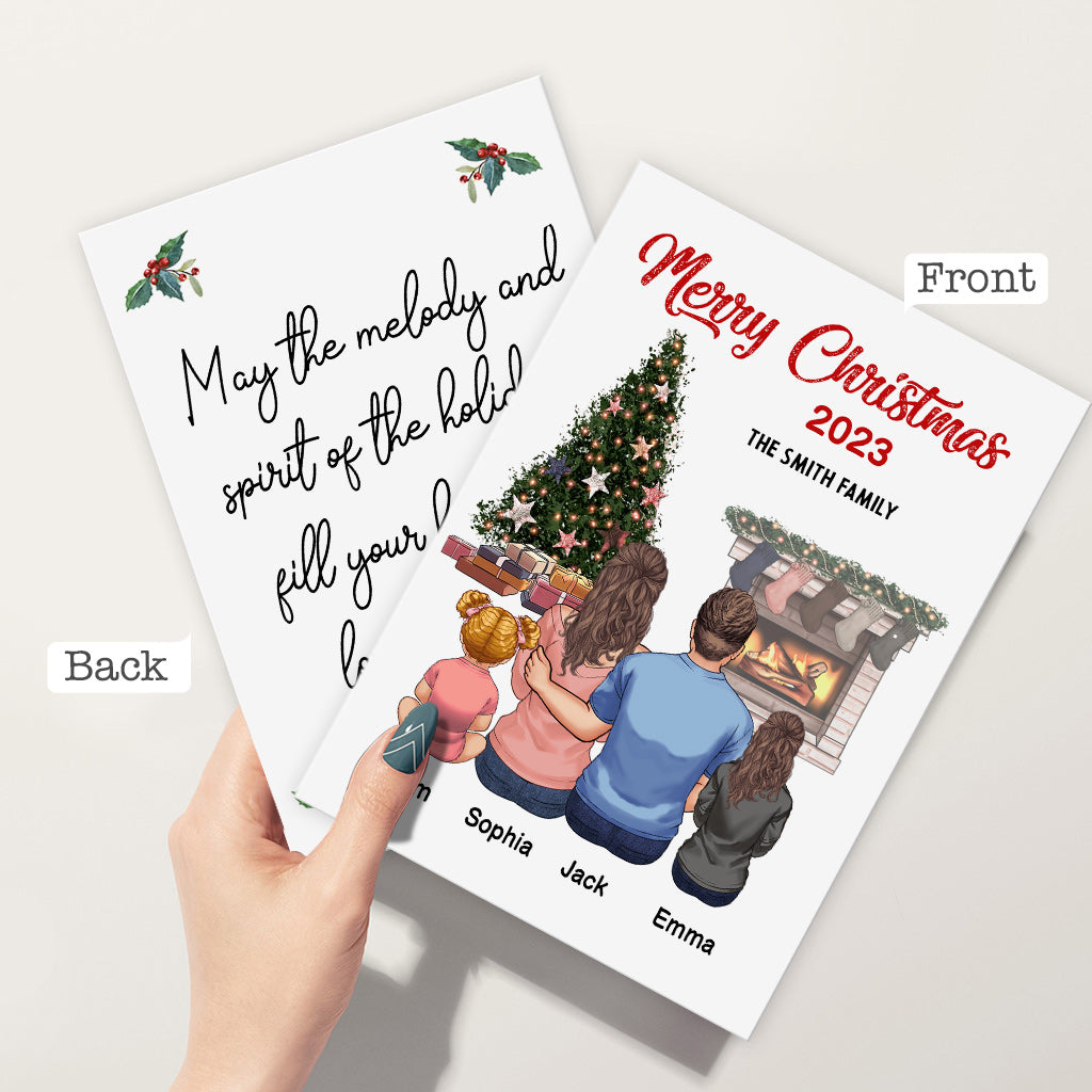 Merry Christmas Gingerbread Family - Personalized Family Greeting Card