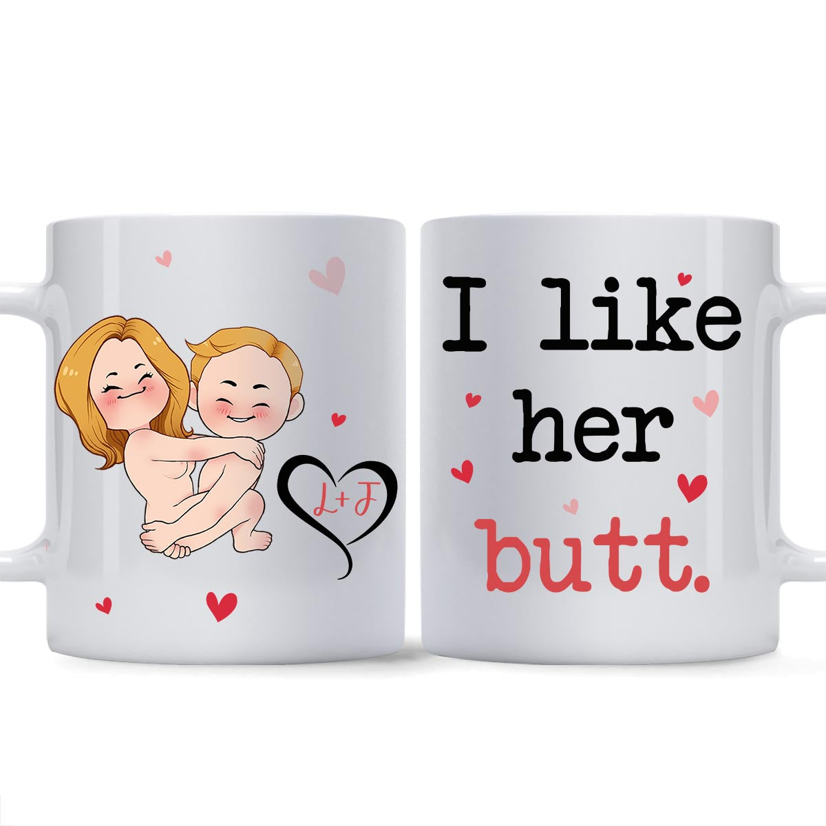 J'aime sa barbe, j'aime ses fesses - Mug personnalisé pour couple