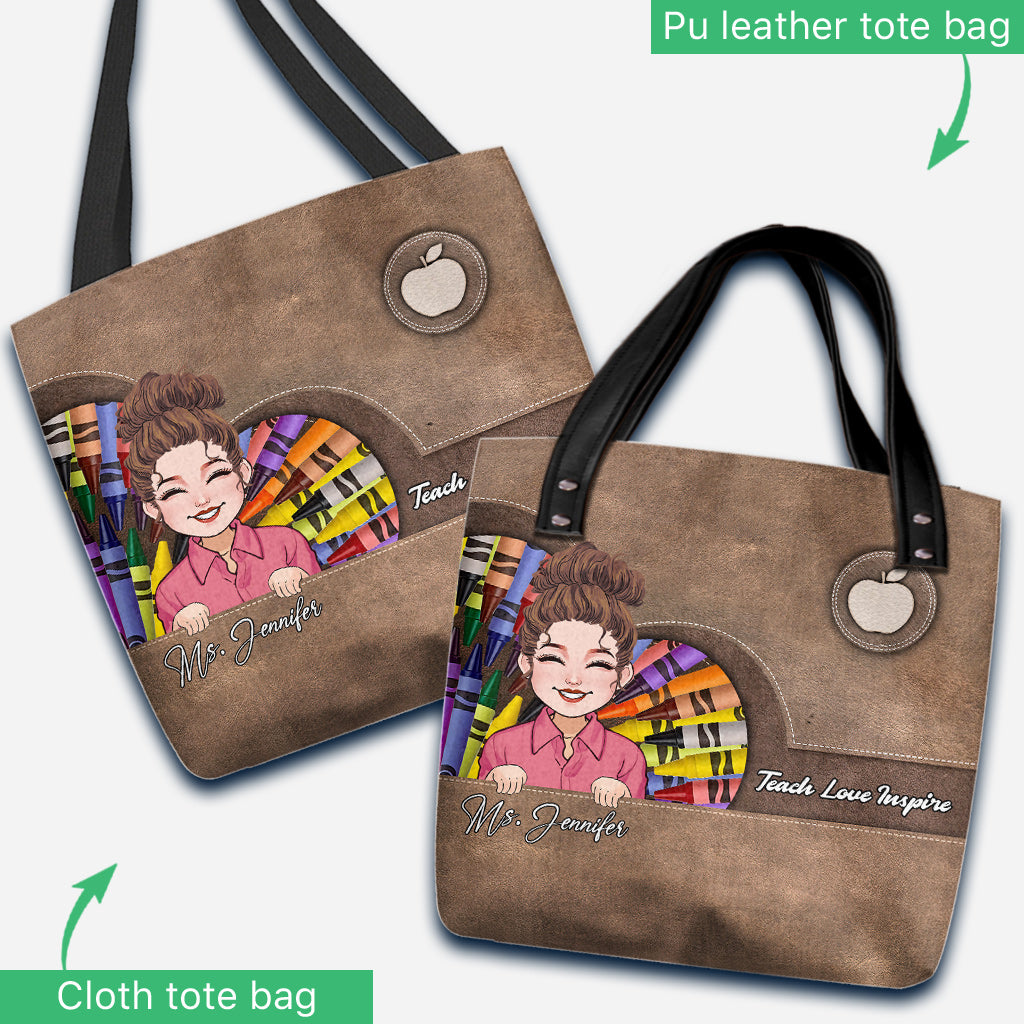 Enseigner, aimer, inspirer - Sac fourre-tout personnalisé pour enseignants