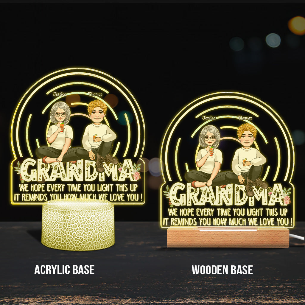 Nous espérons que chaque fois que vous allumerez votre lampe, vous l'aimerez. - Cadeau pour maman, grand-mère - Plaque lumineuse personnalisée