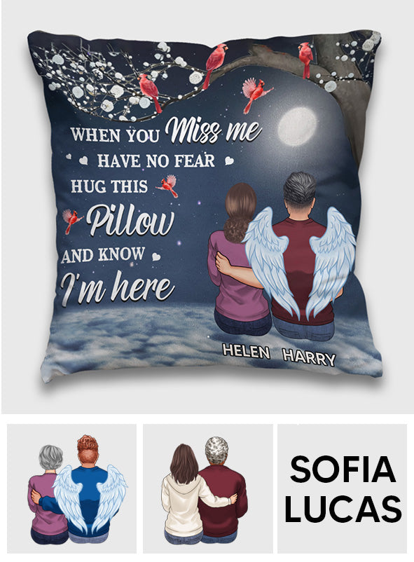 Coussin commémoratif personnalisé « Quand tu me manques »
