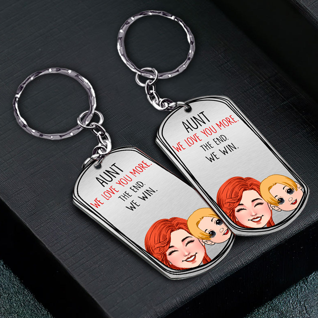 Papa, je t'aime plus que tout - Porte-clés personnalisé en acier inoxydable - Cadeau pour papa, grand-mère, grand-père, maman, oncle, tante