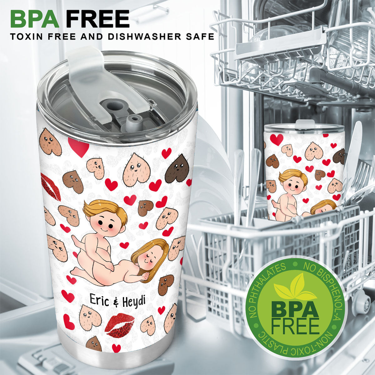 Je suis fou/folle de toi - Gobelet isotherme personnalisé pour couples