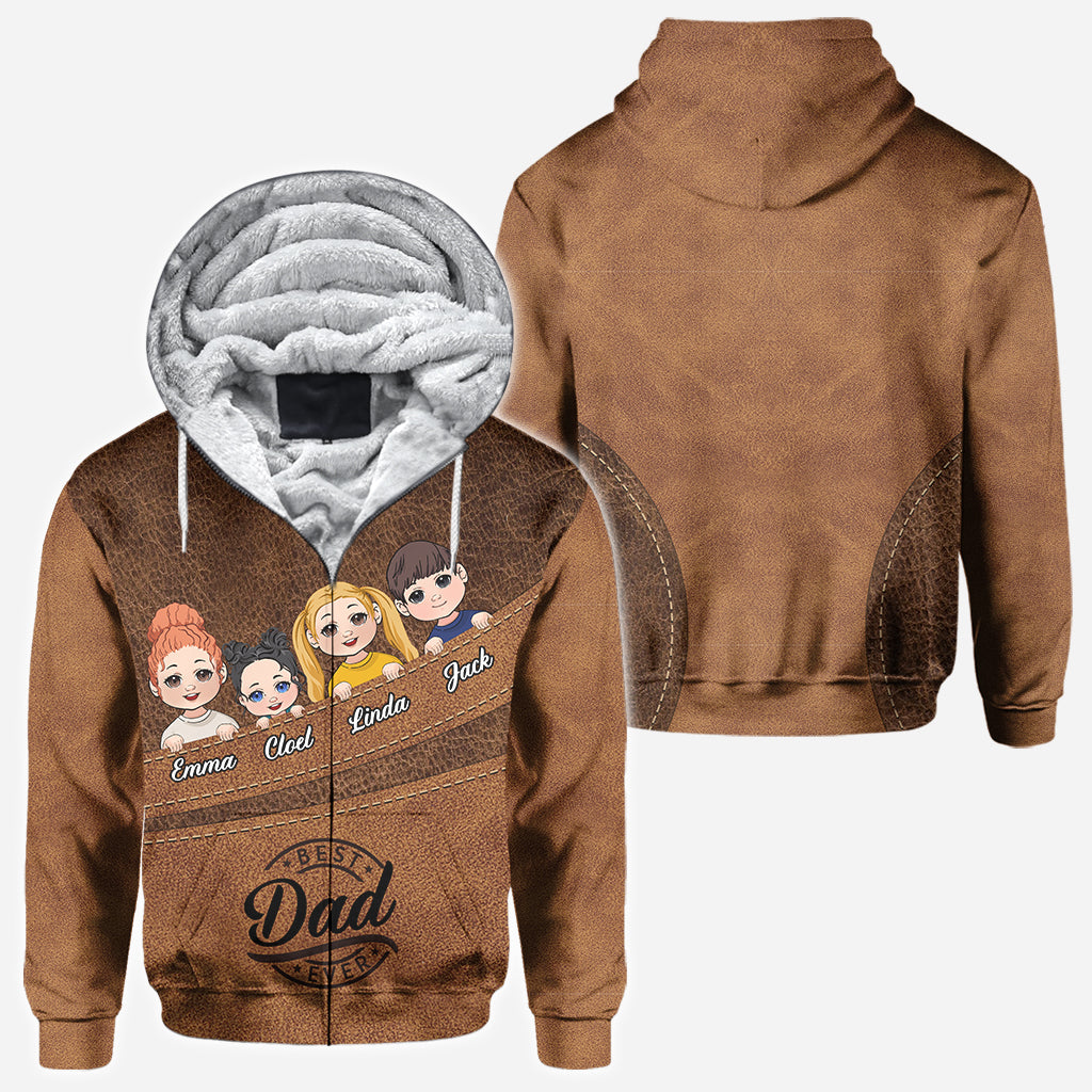 Meilleur papa/grand-mère/grand-père/maman du monde - T-shirt personnalisé intégral pour papa