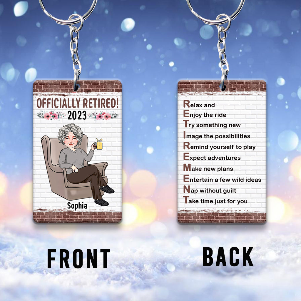 Détendez-vous et profitez du voyage - Porte-clés personnalisé pour retraités