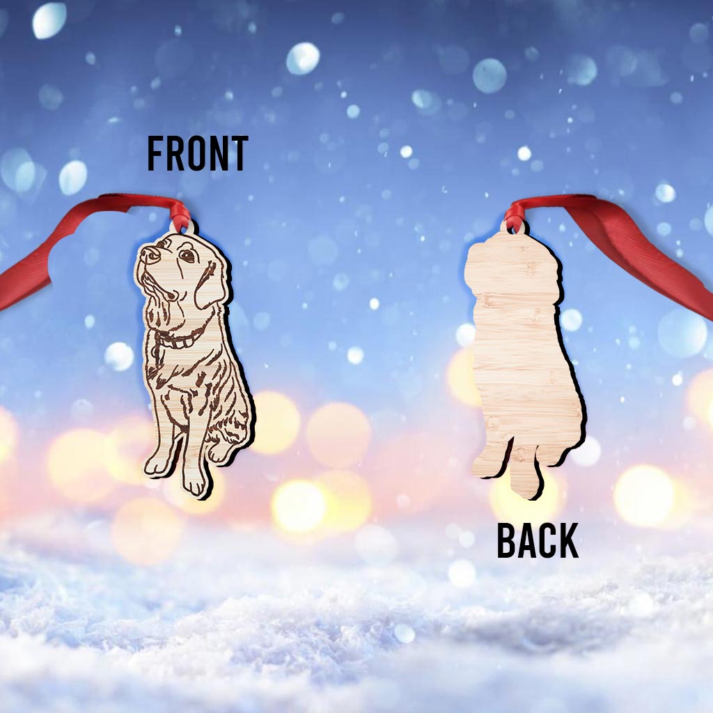 Dessin au trait d'un chien - Ornement personnalisé pour chien