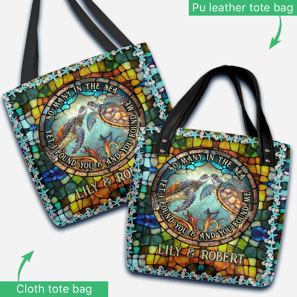 So Many In The Sea - Personalized Turtle Tote Bag
