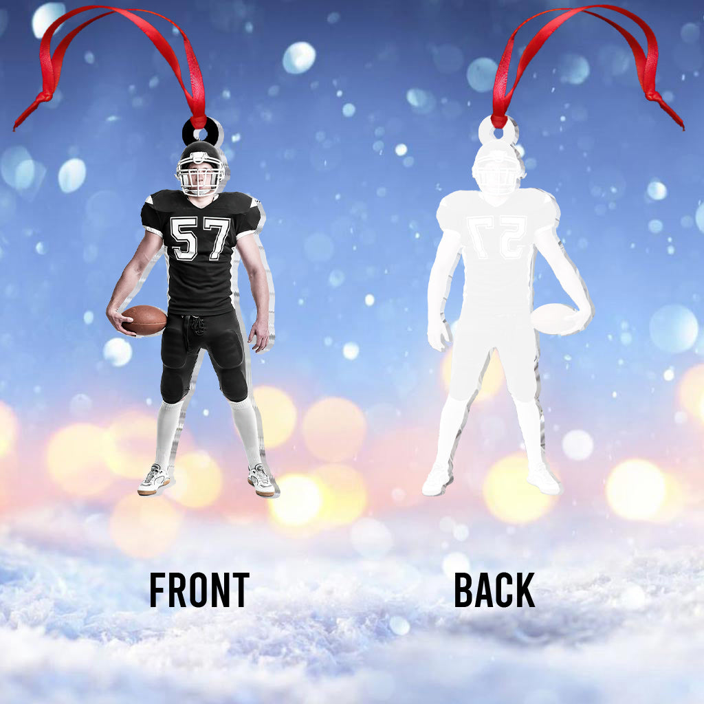 Ornement photo - Cadeau de football pour fils - Ornement personnalisé