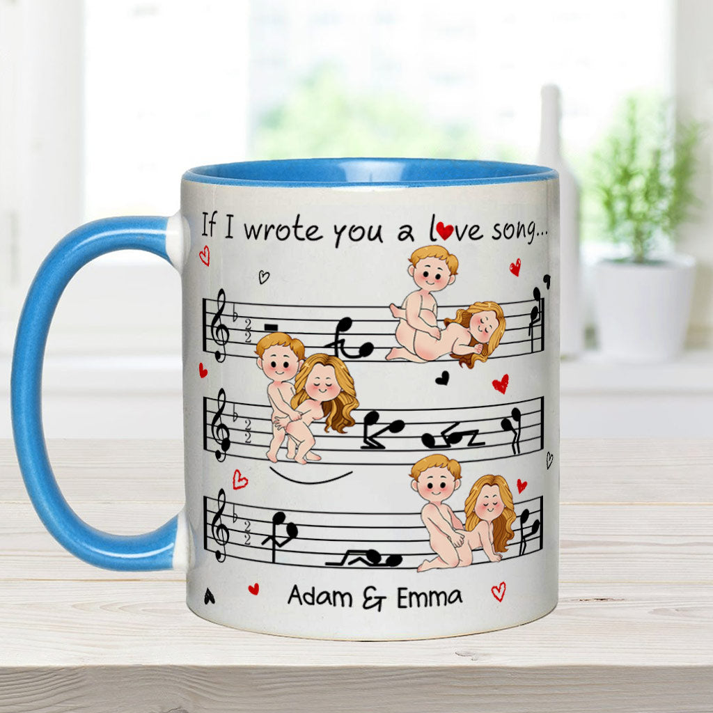 Mug personnalisé pour couple « Si je t'écrivais une chanson d'amour »