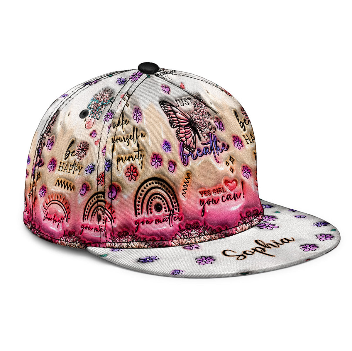 Casquette papillon personnalisée avec affirmations positives