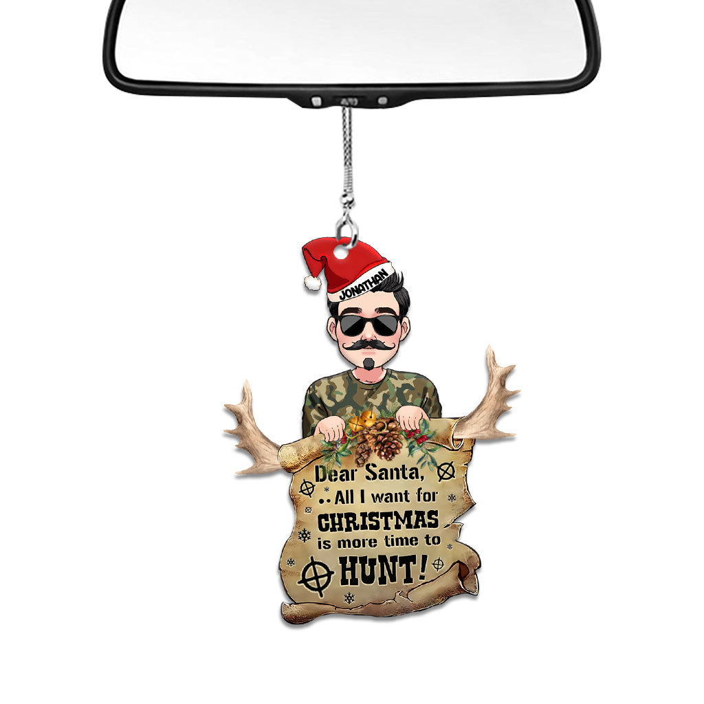Cher Père Noël - Ornement de voiture de chasse personnalisé