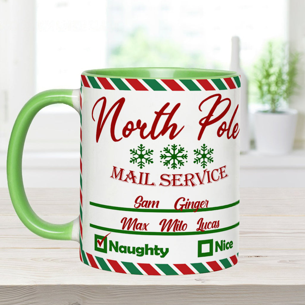 North Pole Mail Service - Personalized Dog Accent Mug