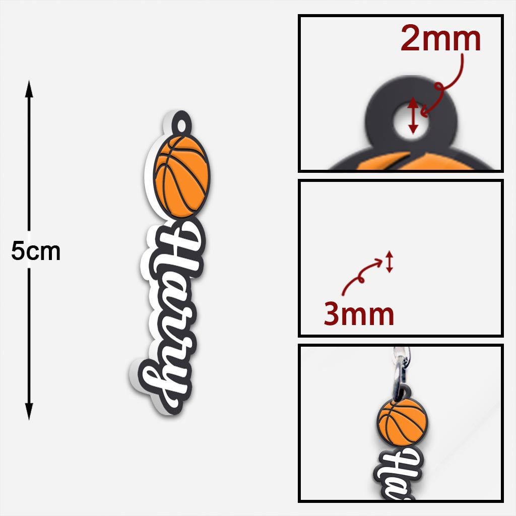 Porte-clés de basket-ball personnalisé - Étiquette nominative - Porte-clés de basket-ball