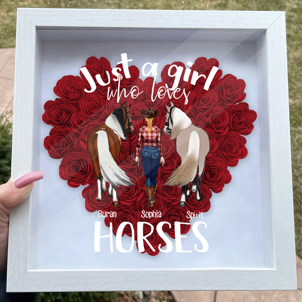 Juste une fille qui aime les chevaux - Boîte à fleurs personnalisée avec motif cheval