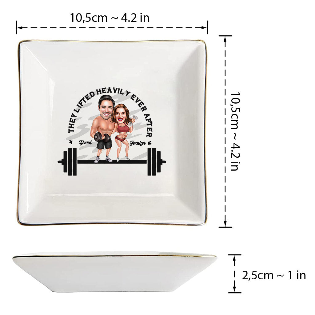 They Lifted Heavily Ever After - Personalized Fitness Jewelry Dish