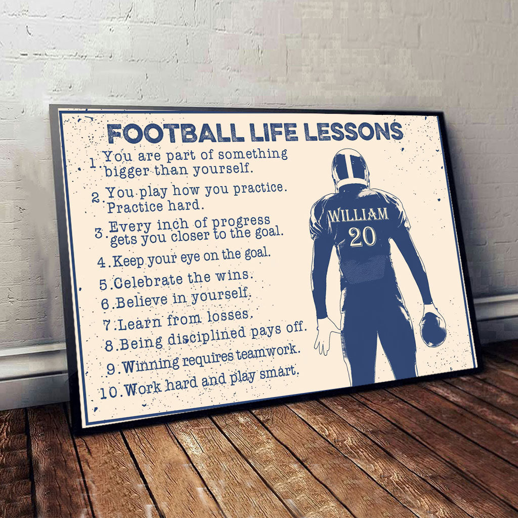 Leçon de vie du football - Toile et affiche personnalisées sur le thème du football