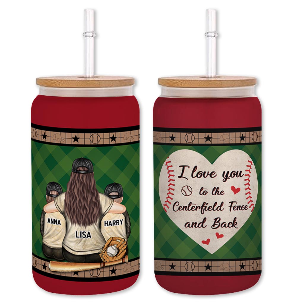 Mon cœur est sur ce terrain - Verre à canette personnalisé sur le thème du baseball